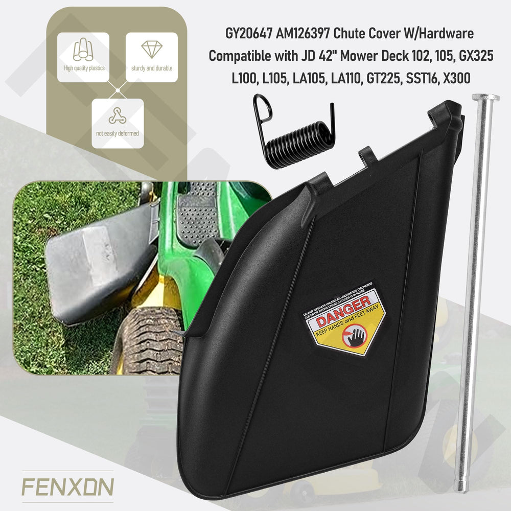 FENXDN chute cover scale comparison with hand to show size and fit