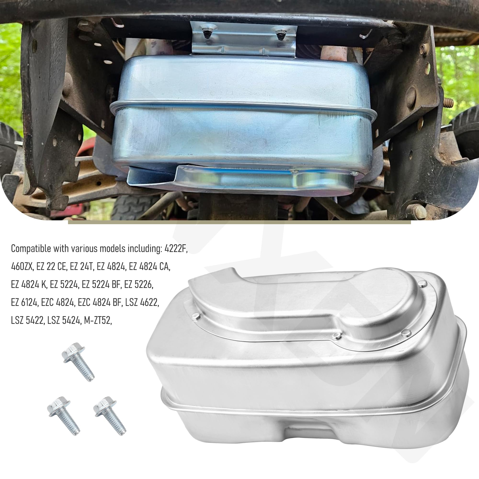 FENXDN muffler mounting flange showing bolt alignment benefit