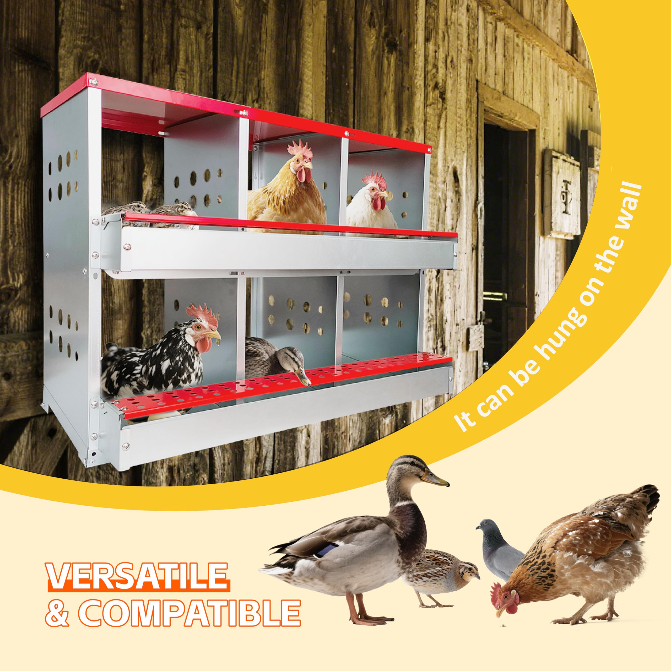 FEOKUMO perch and bay entrance for comfortable hen access to nests
