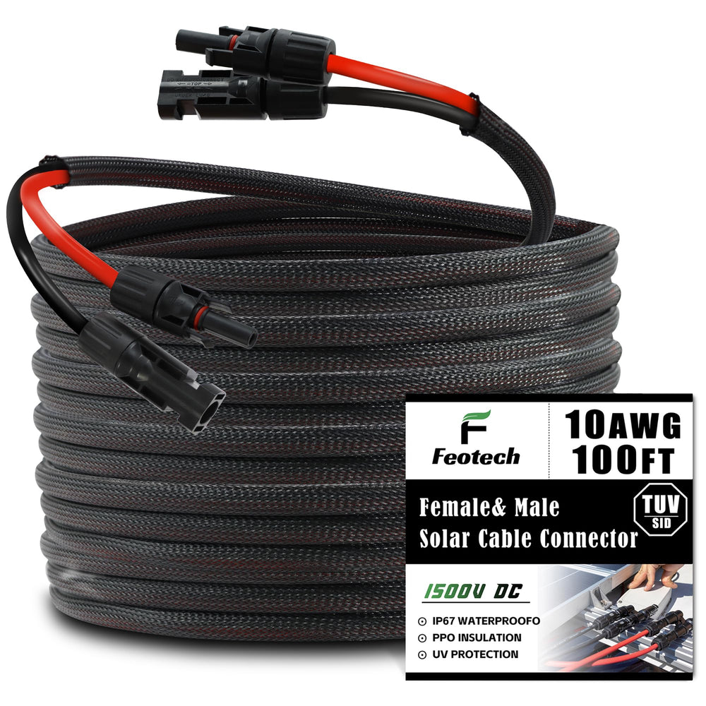 Feotech front packaging showing cable kit and connectors with clear benefit