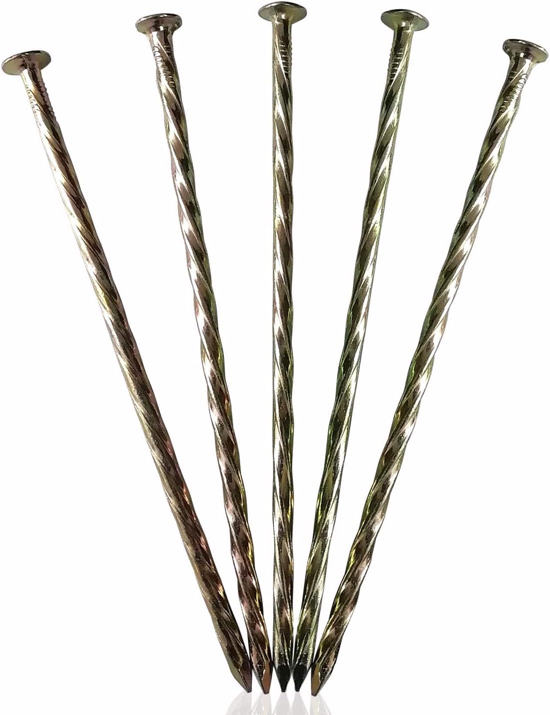 Fercery front pack of 40 spiral landscape spikes showing quantity and length benefits