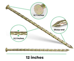 Fercery close-up of spiral threads highlighting secure soil grip advantage