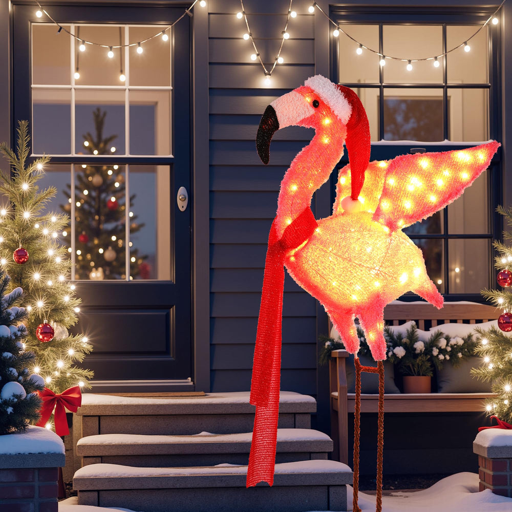 Fereowth flamingo front view showing festive shape and immediate curb appeal