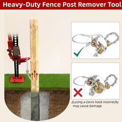 Feroca in use with a farm jack lifting a broken fence post efficiently