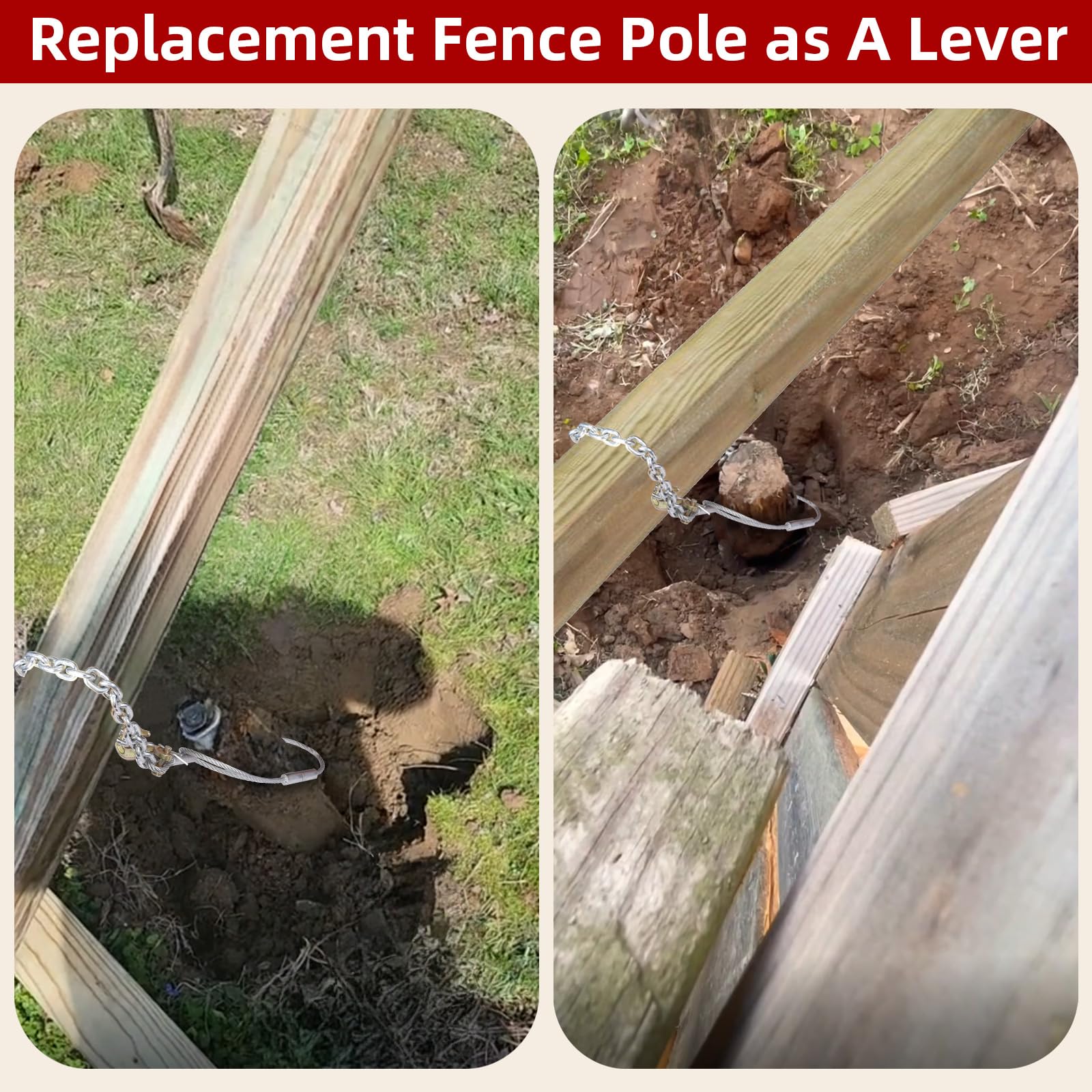 Feroca next to removed post showing clean extraction with less digging