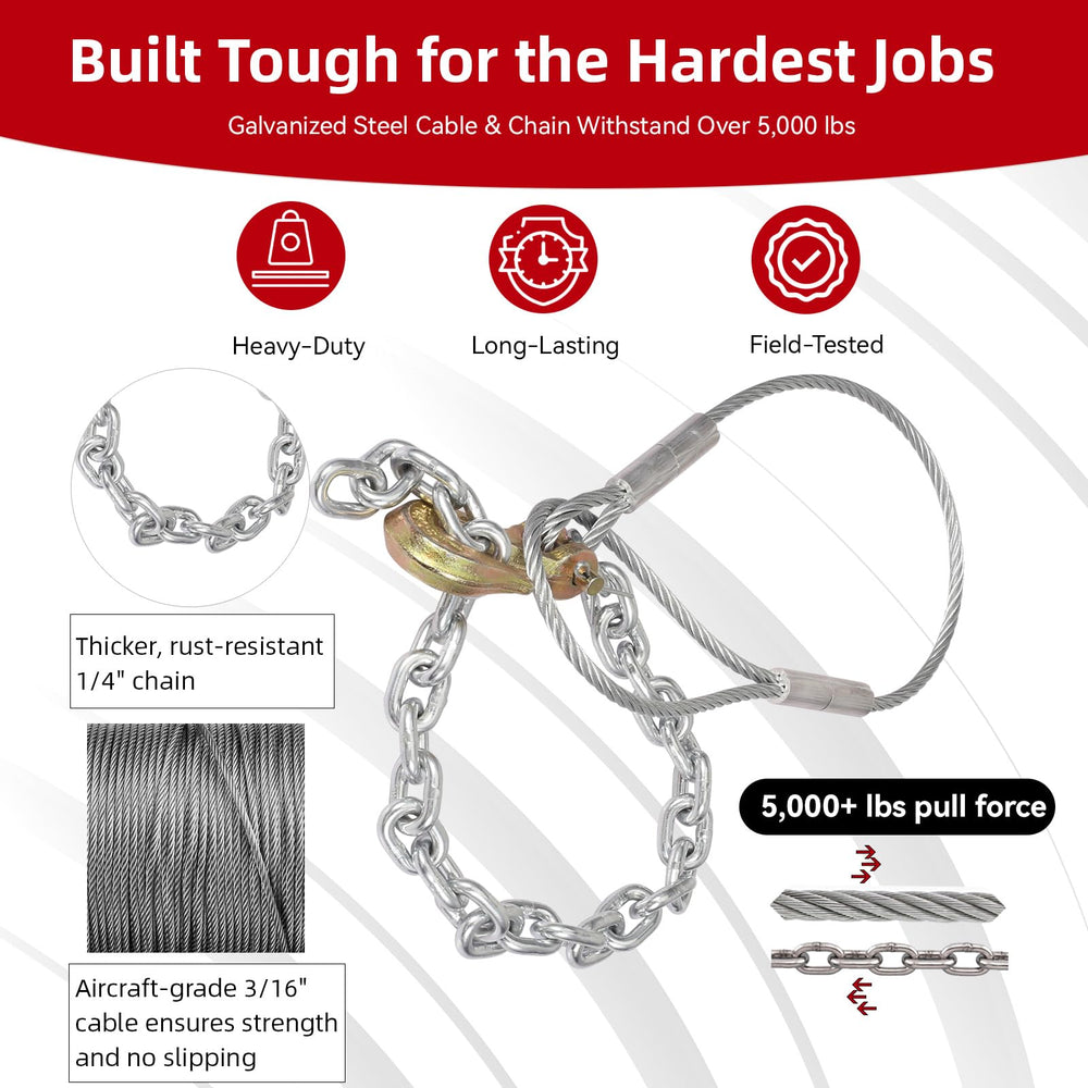 Feroca U-hook detail illustrating locking connection for safe pulling