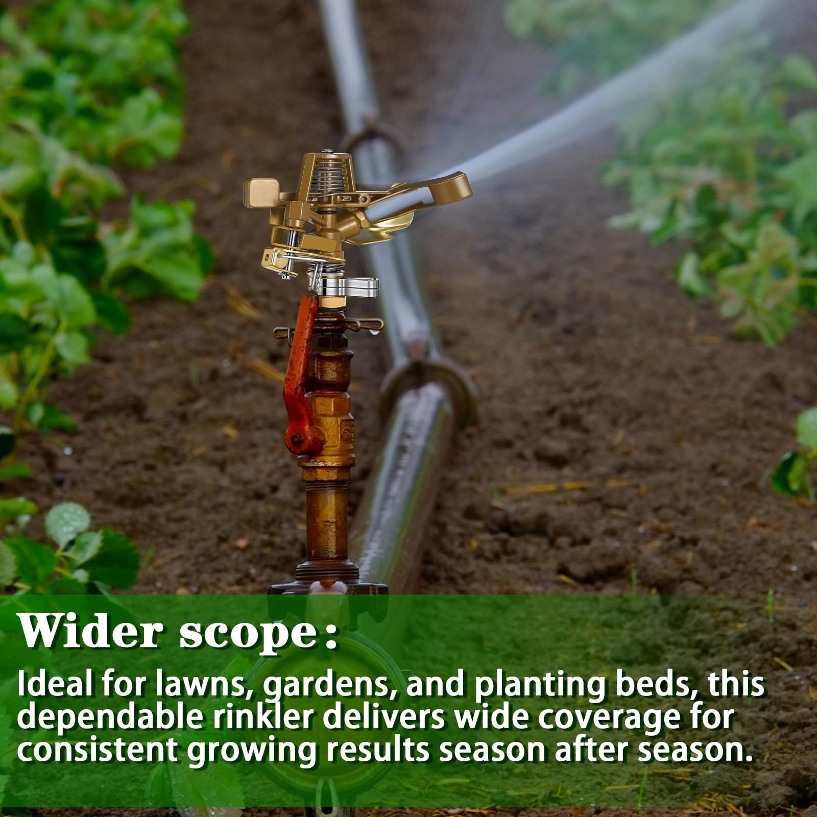 Ferraycle installed in garden showing multiple heads providing uniform watering