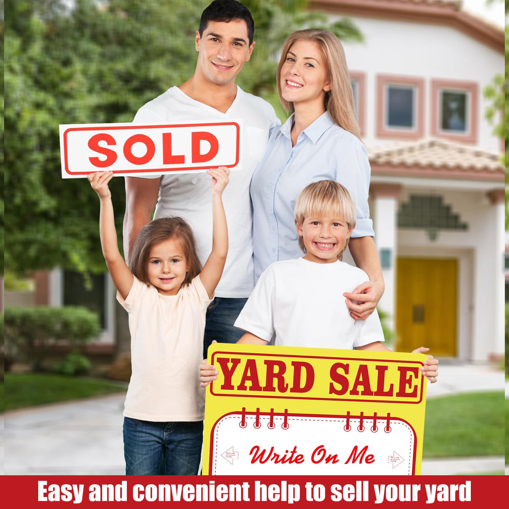Ferraycle yard sale sign placed at driveway entrance to attract more customers