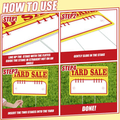 Ferraycle metal stake inserted into sign demonstrating quick, tool-free assembly