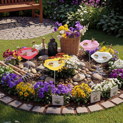 Ferrochef four-color set arranged in garden providing visual appeal