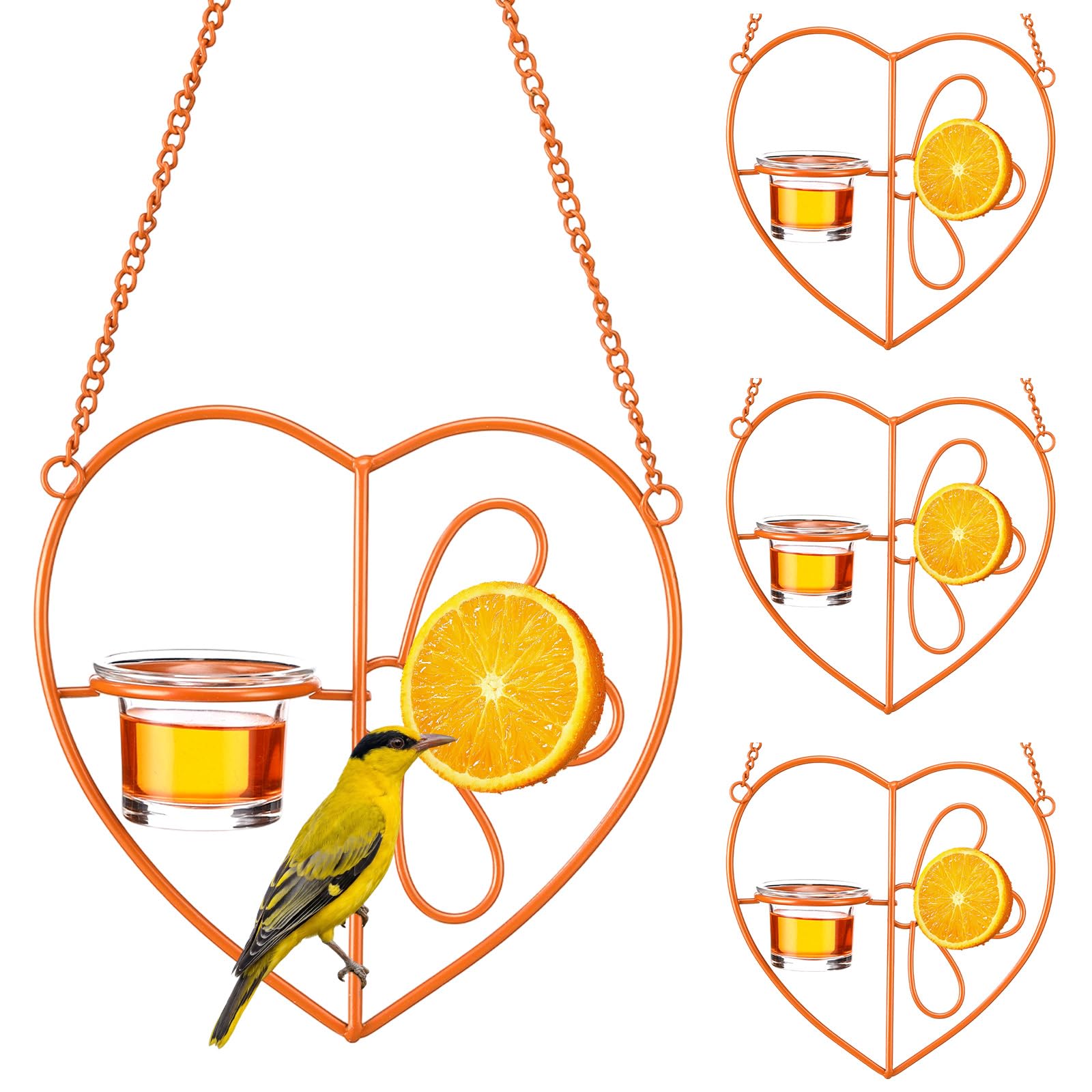 ferrochef front view orange feeder showing bright color and easy visibility