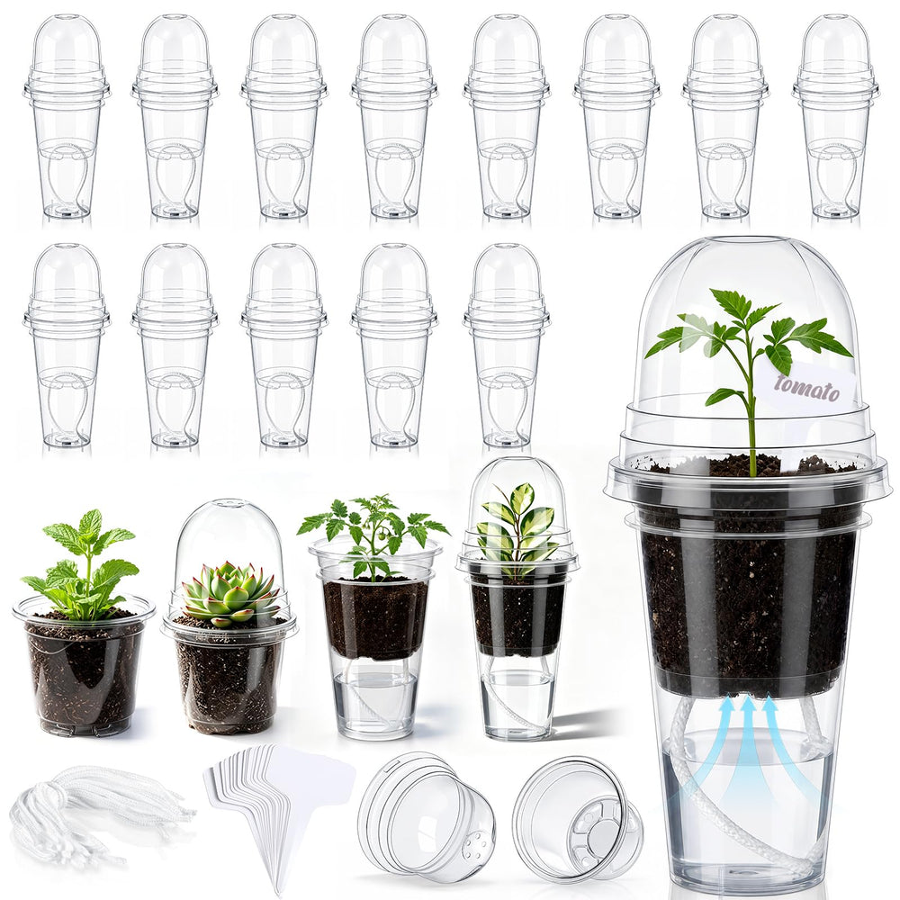 Ferrochef front view showing 30 clear pots and domes for organized propagation