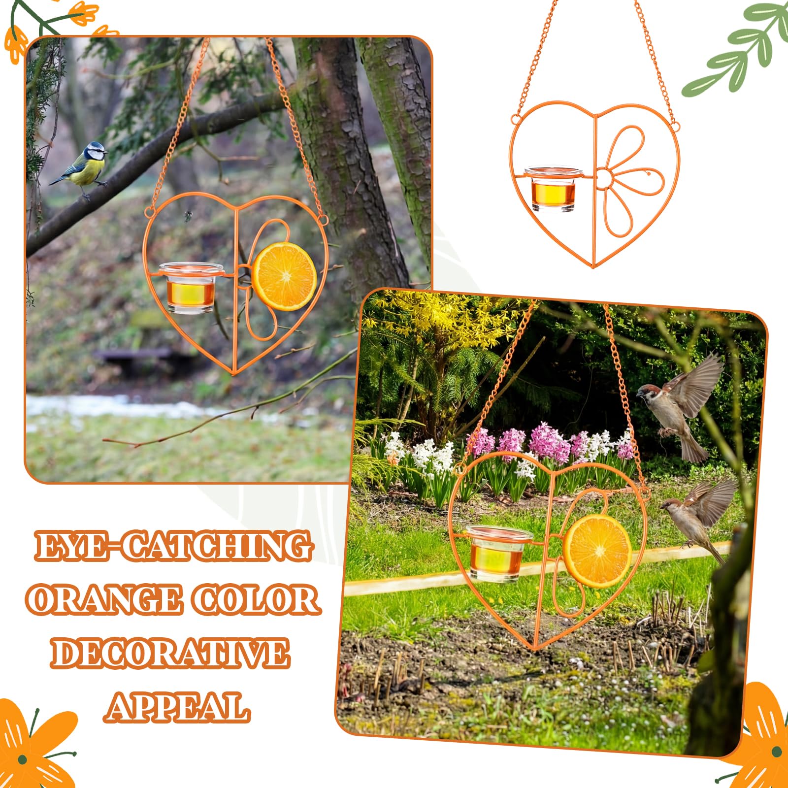 ferrochef hanging on branch in garden to attract orioles and add decor