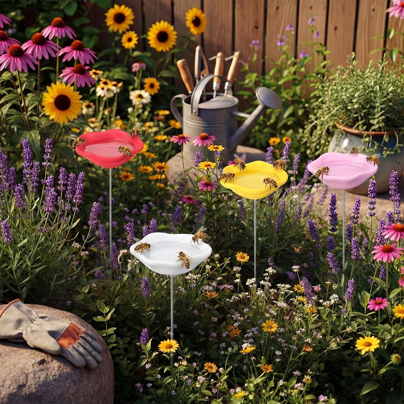 Ferrochef cup in use with bee demonstrating safe drinking spot