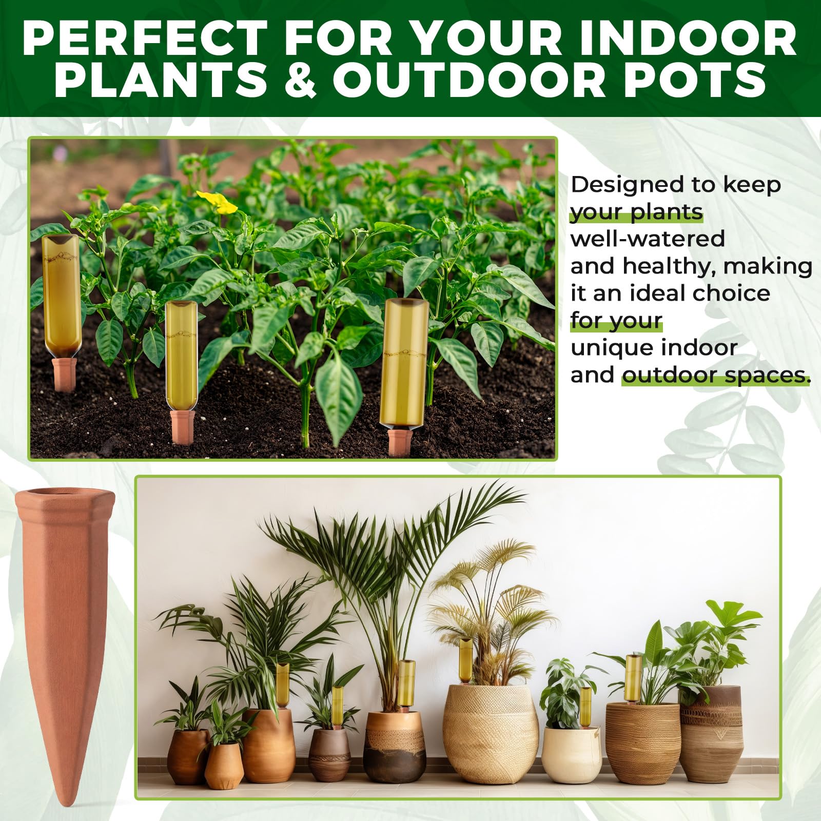 Ferrochef watering system in balcony garden, maintains plant health while away