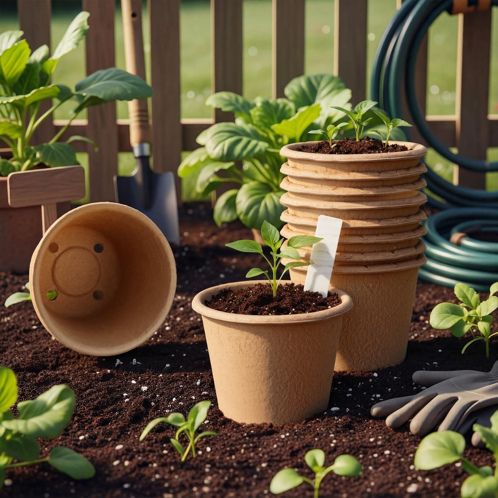 Ferrochef pot in hand showing 5-inch scale for generous root space and sturdier plants