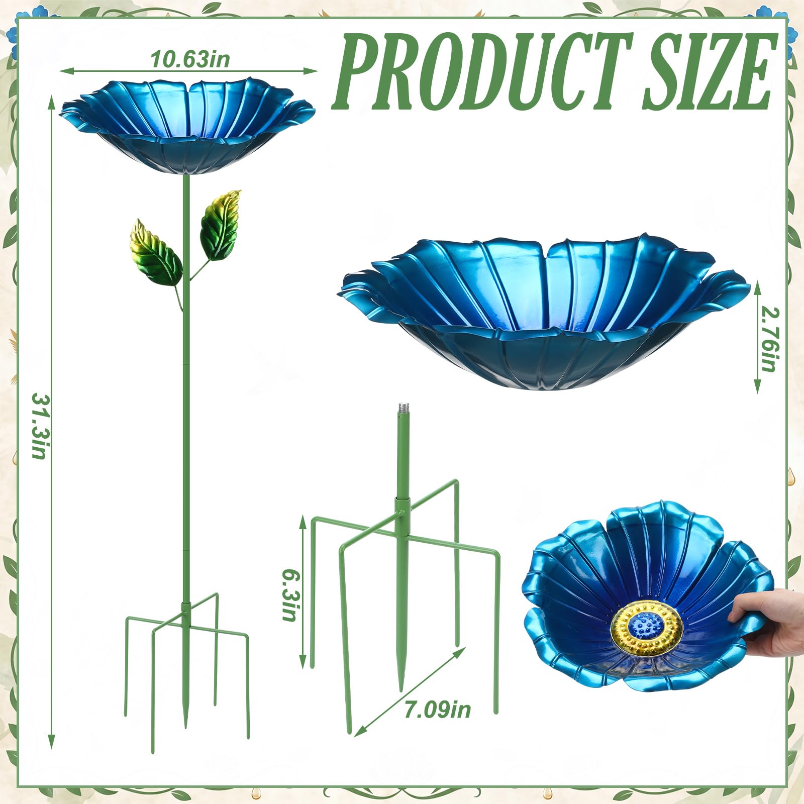 Ferrochef stake inserted in garden soil showing stable height and scale