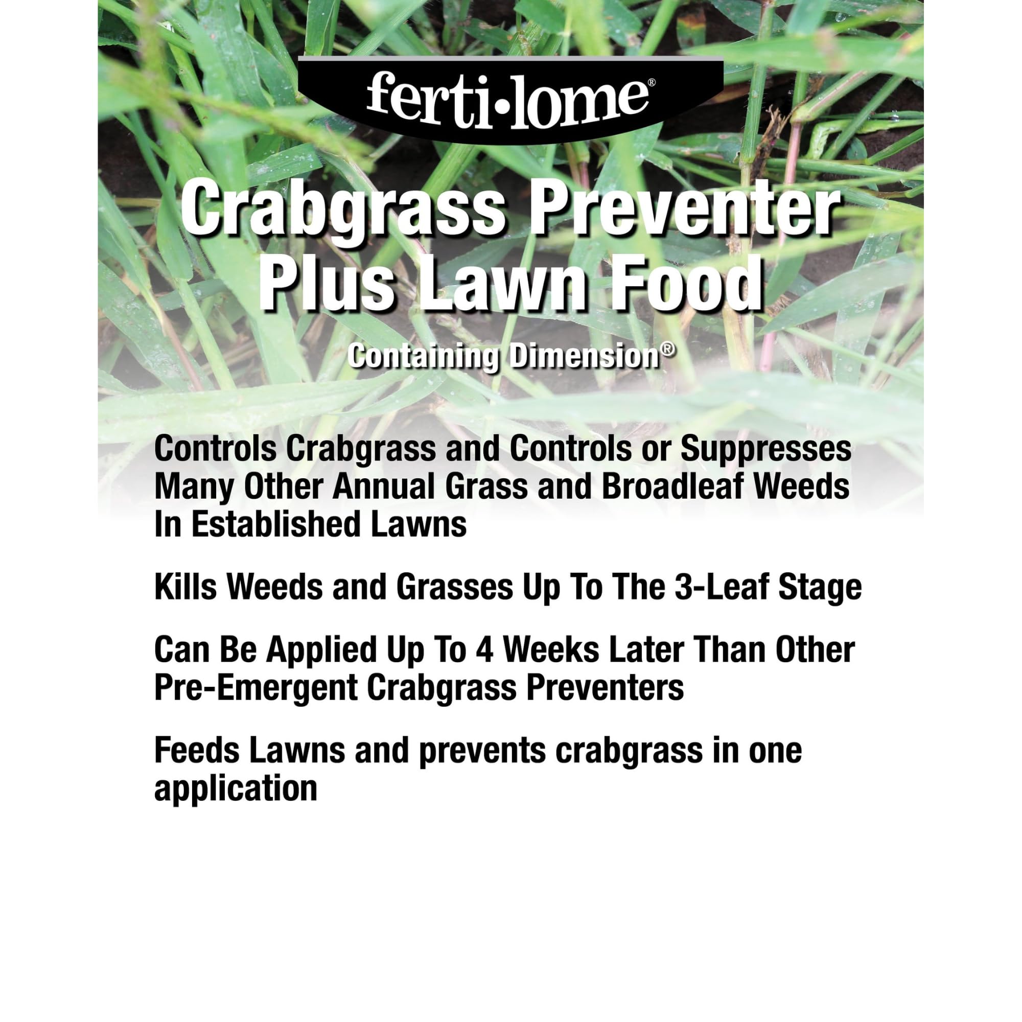 ferti-lome label detail displaying 20-0-3 nutrients and instructions benefit