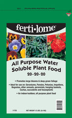 ferti-lome front packaging showing 20-20-20 label and 12 lb container, clear product information for easy use