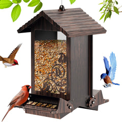 FETUSI front view hanging bird feeder showing durable design and easy hanging