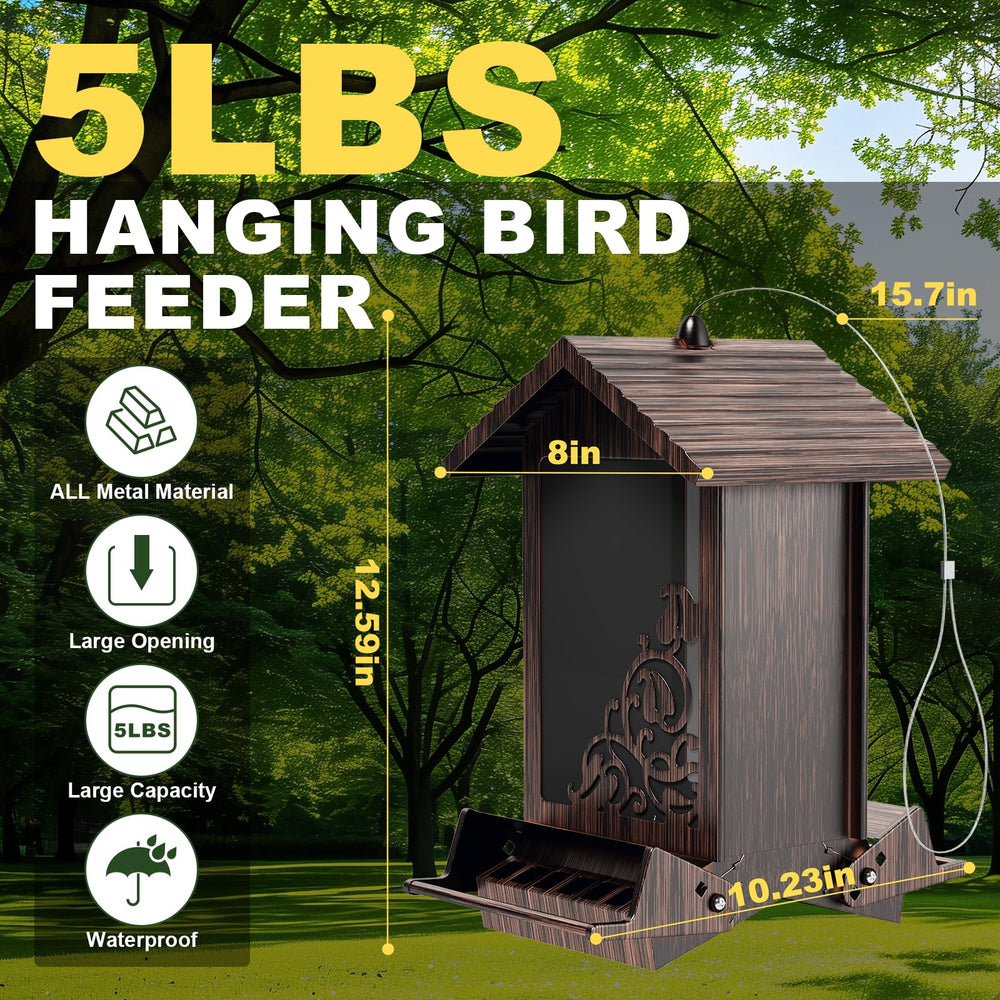 FETUSI side view of seed ports and perches for comfortable bird feeding