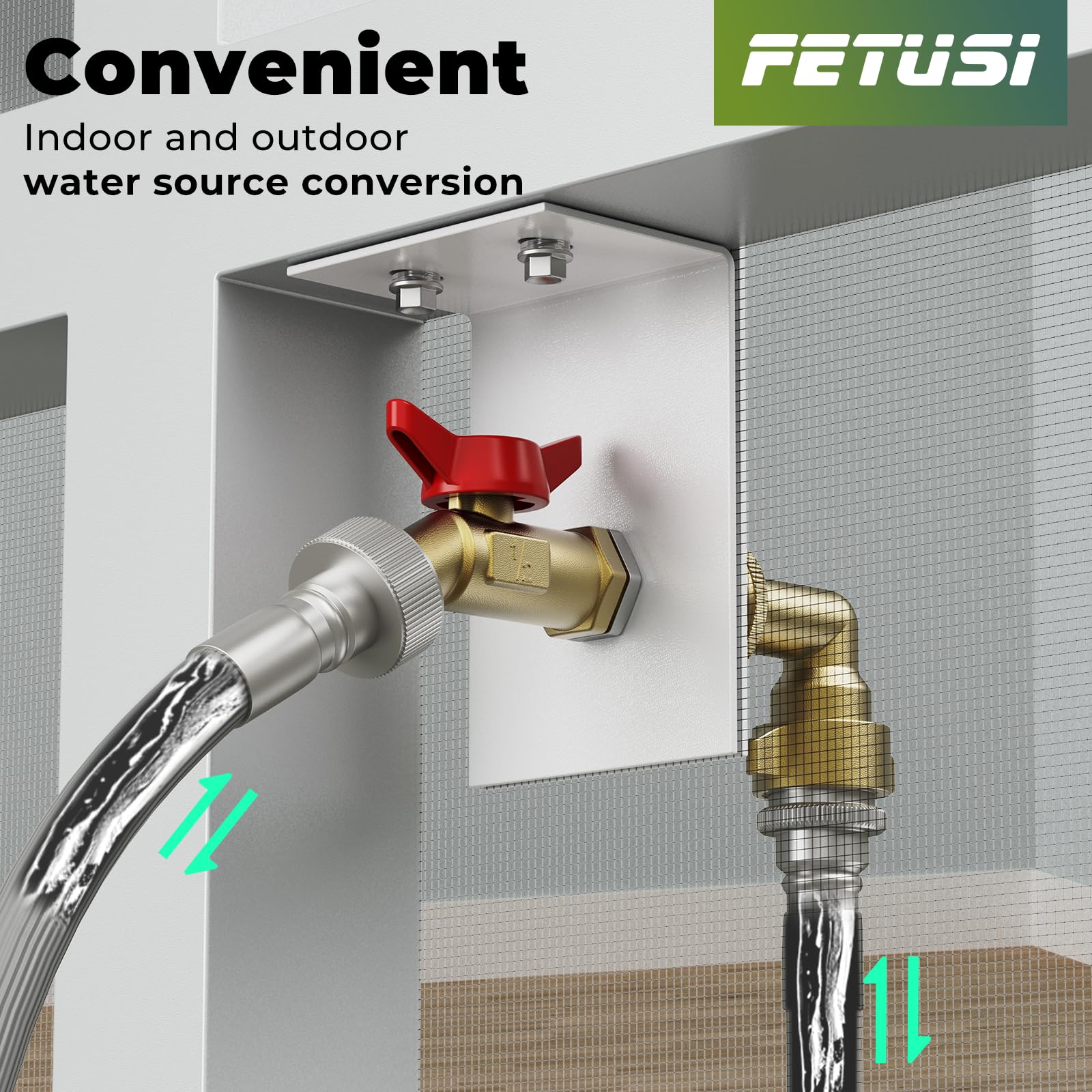 FETUSI spigot next to a hand for scale showing compact, user-friendly size