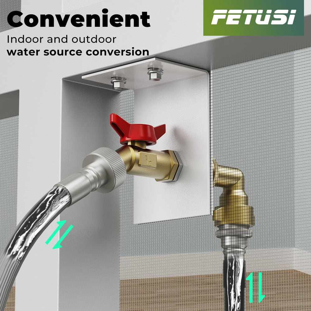 FETUSI spigot next to a hand for scale showing compact, user-friendly size