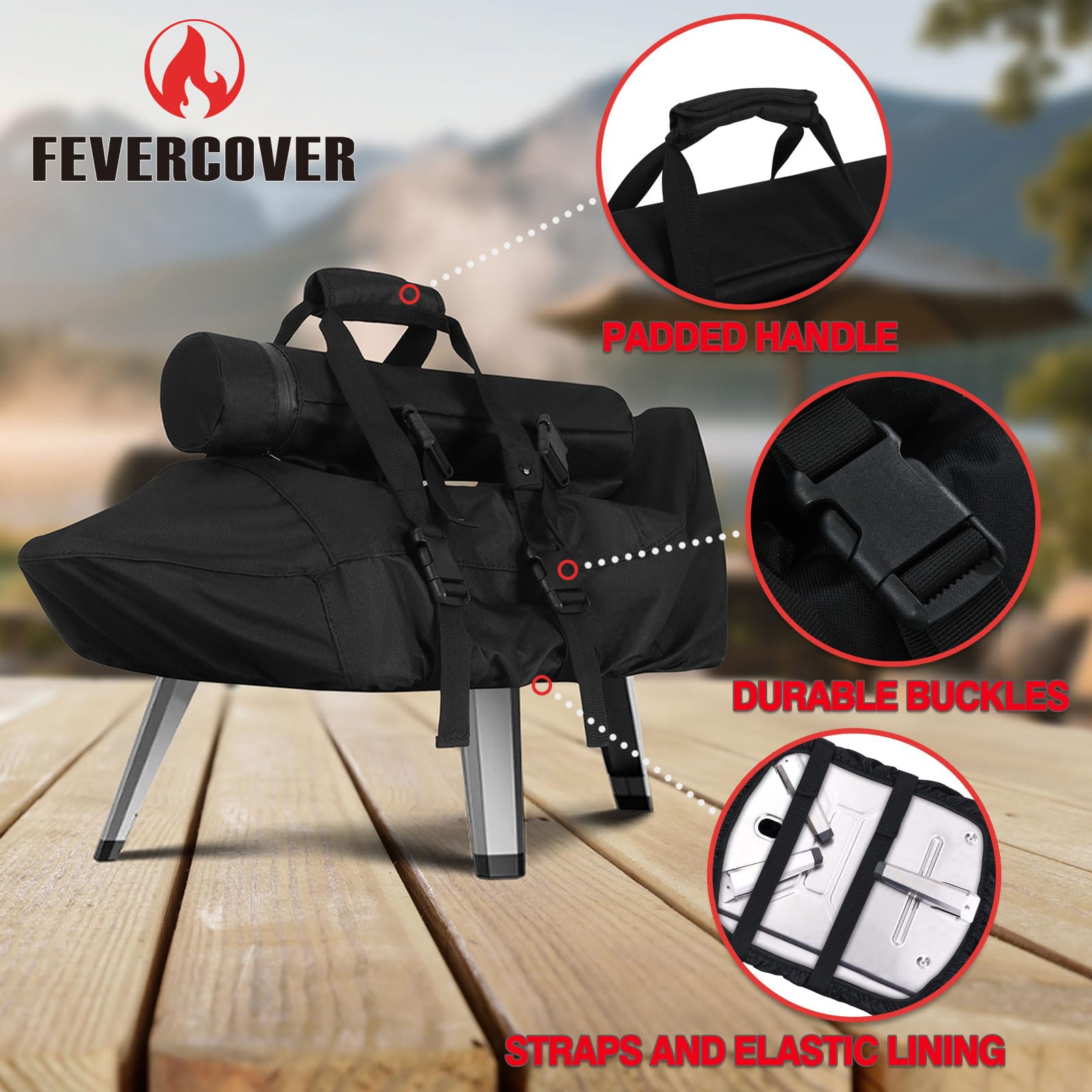 FEVERCOVER separate chimney bag shown packed for organized storage and transport