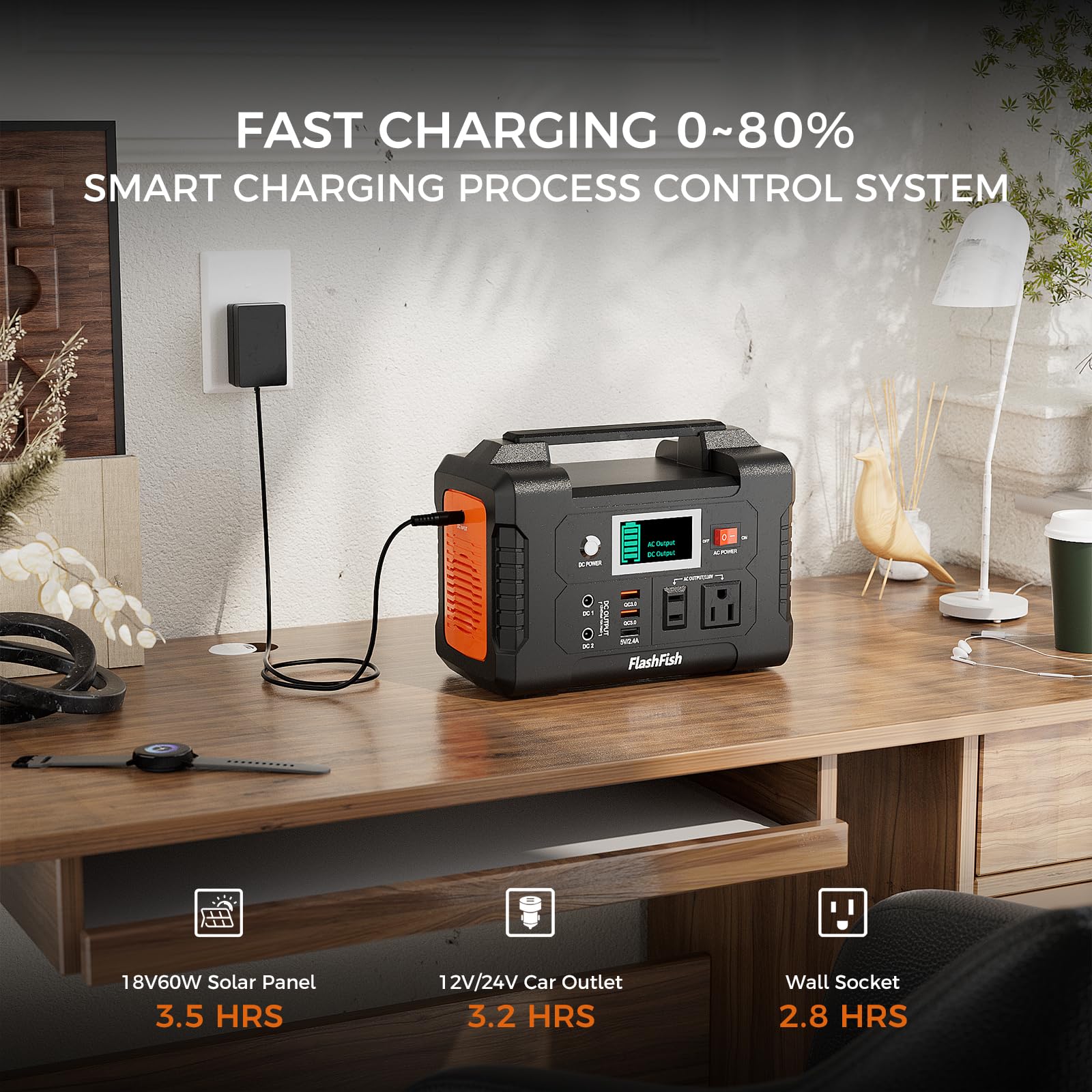FF FLASHFISH ports and outlets view enabling multi-device charging