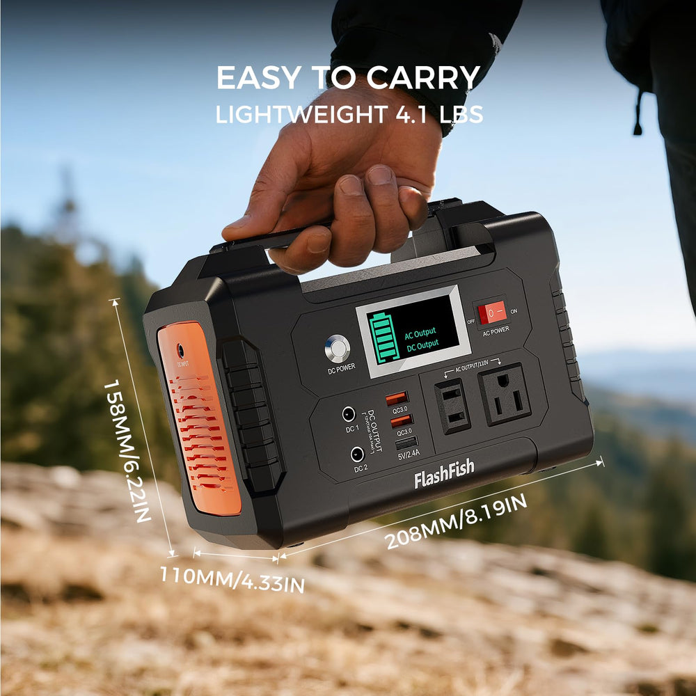 FF FLASHFISH next to backpack showing compact size and portability