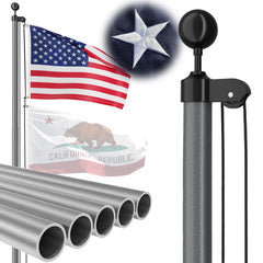 FFILY full 25 ft flag pole front view showing height and straightness benefit