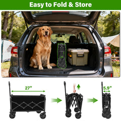 FFQ folded compact wagon in car trunk for space-saving transport
