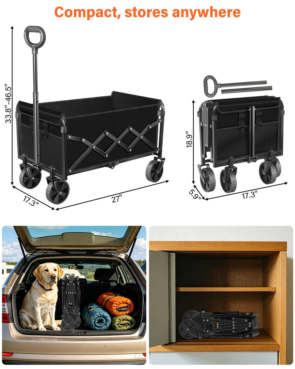 FFQ wagon mango ergonómico para tirar sin esfuerzo y mejor control