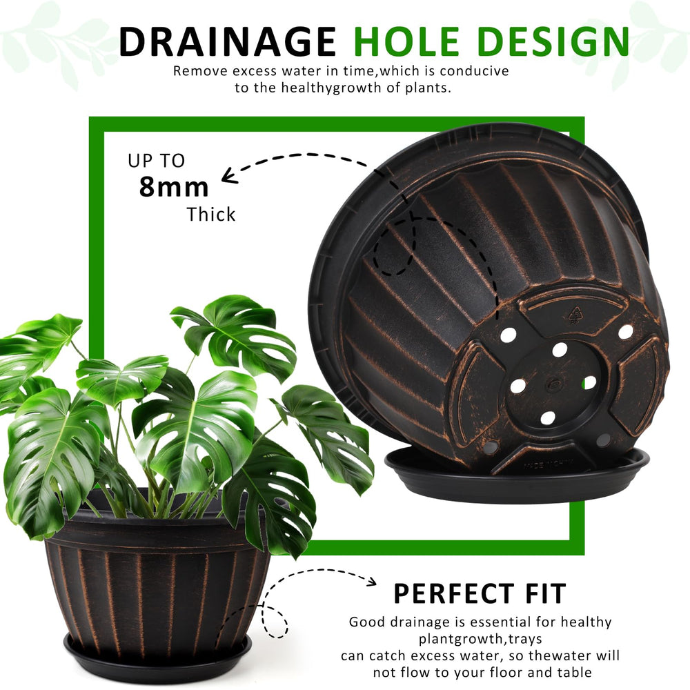FGstyle image of drainage hole and matching saucer demonstrating mess-free watering