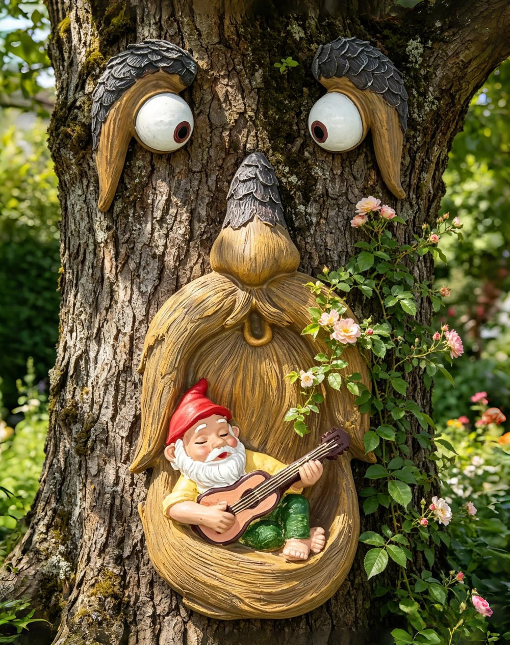FHNQRQN front view showing cheerful gnome face and vibrant color for garden charm