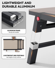 FHVIT folded compact lounge chair illustrating easy storage and portability advantage