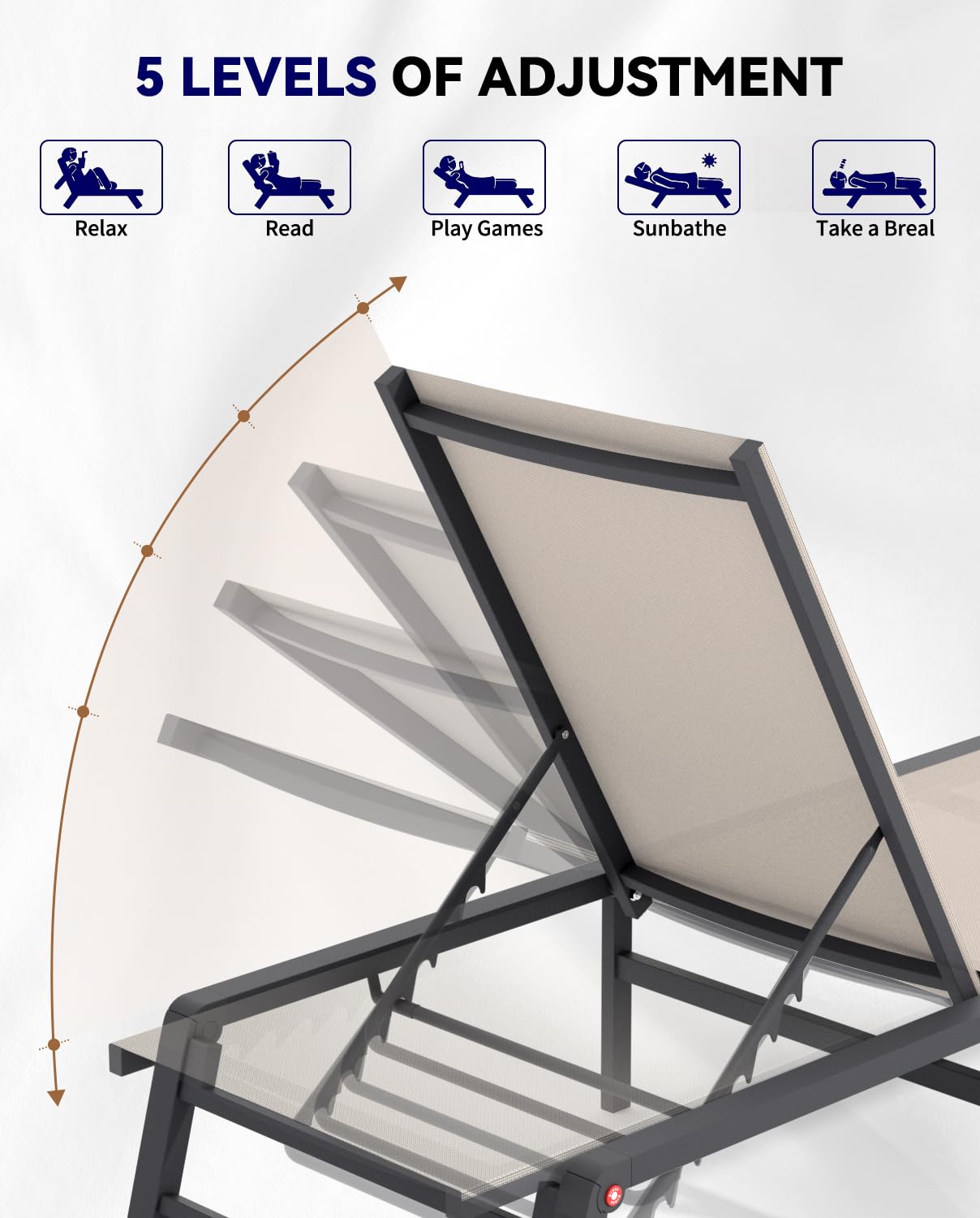 FHVIT chaise beside a chair for size comparison, demonstrating generous support capacity