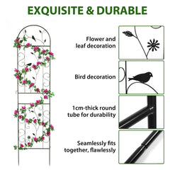 FHWTY trellis ground stakes in soil showing secure anchoring and stability benefit