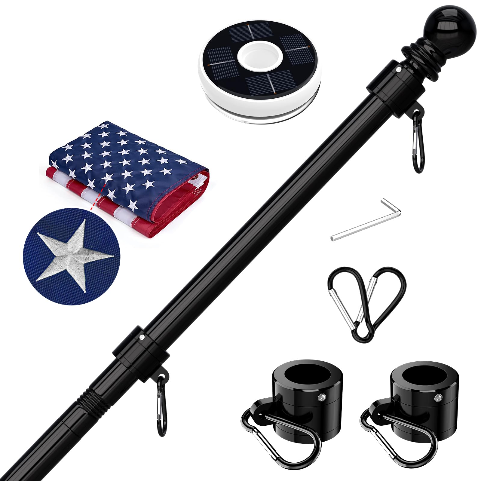 FIASON flagpole front view showing stable stainless steel construction and clean finish