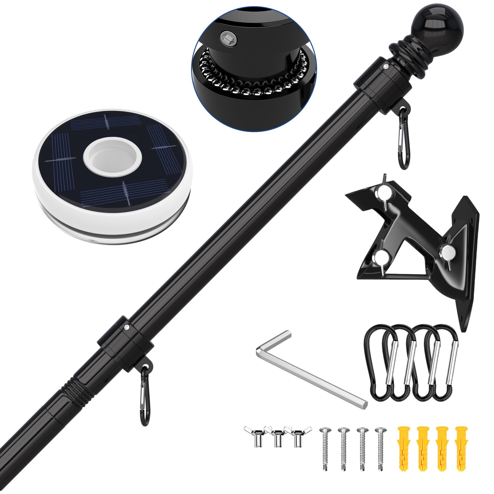 FIASON full flag pole kit installed showing clean exterior display and durable finish