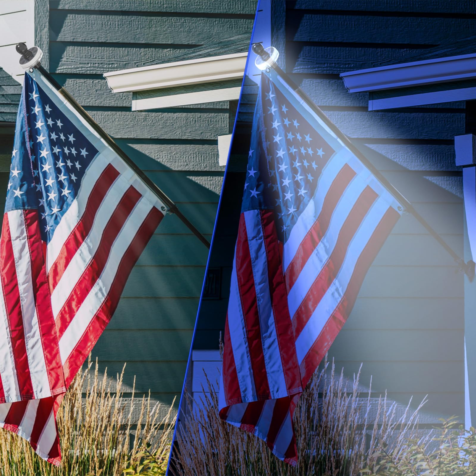 FIASON pole beside 3x5 flag showing correct scale and easy compatibility