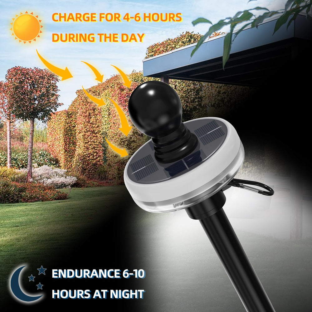 FIASON solar light atop pole showing night illumination without wiring