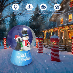 Fiaygro snow globe illuminated at night with LEDs for bright visibility