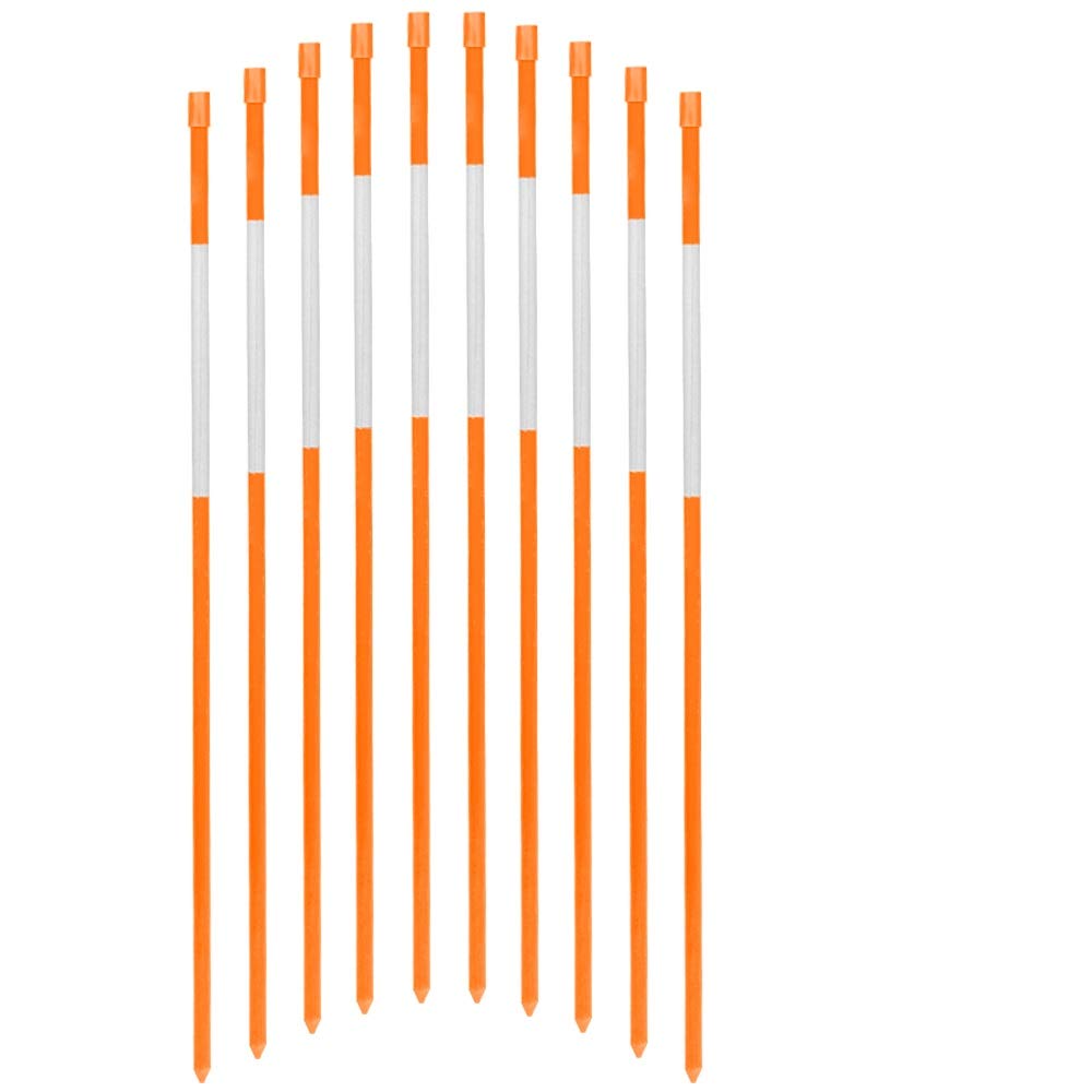 FiberMarker front view of 20-pack showing bright orange poles and reflective tape for clear marking