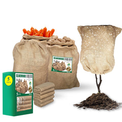 FIBEUSION front view of 32x40 burlap sack showing size and durability