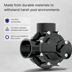 FibroPool close-up of PTFE seat delivering smooth, lube-free operation