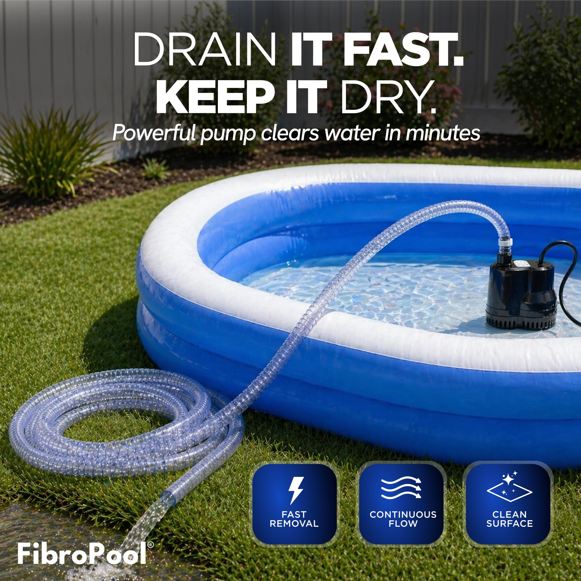 FibroPool flat base detail illustrating stable low-pressure contact to protect covers