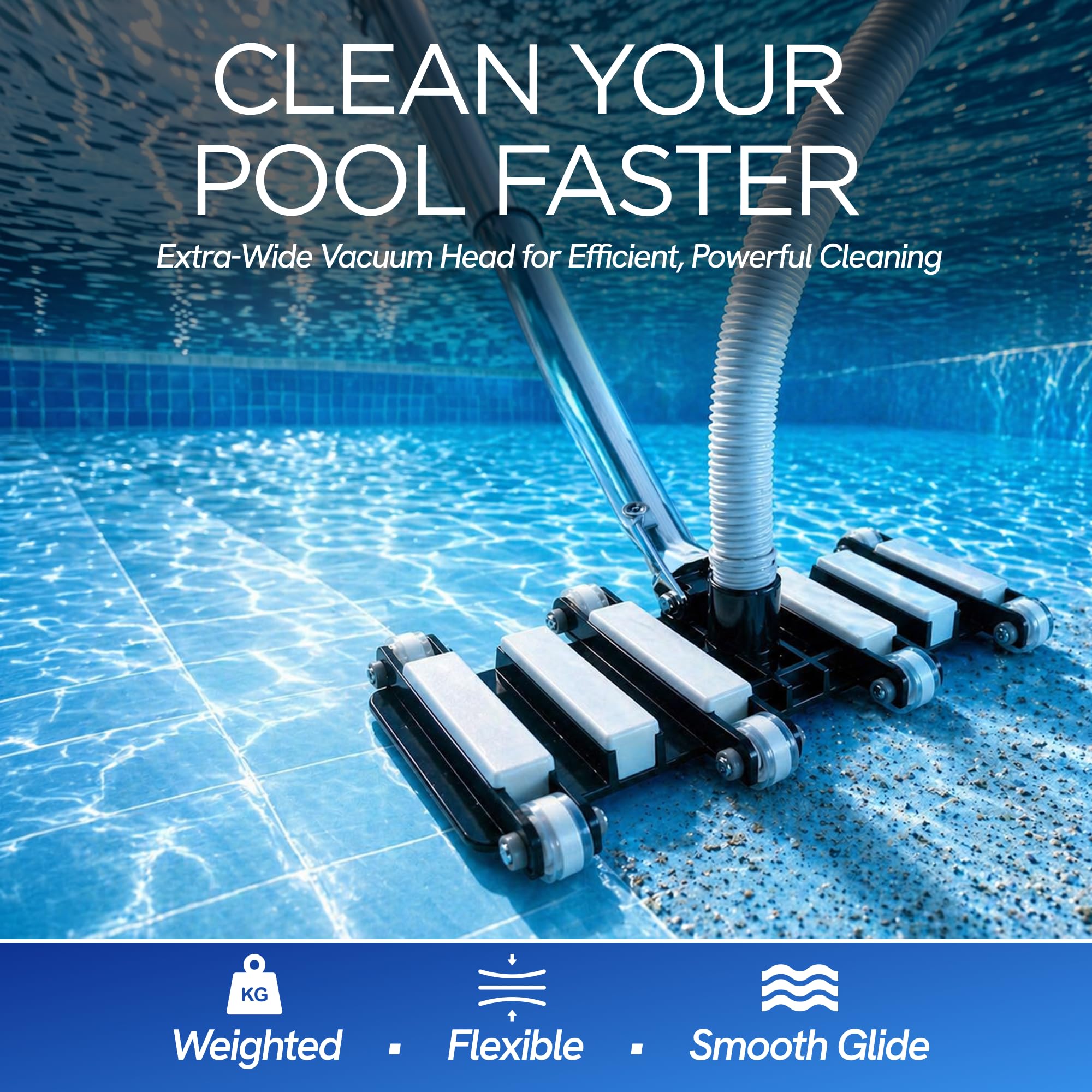 FibroPool close-up of thermoplastic flexible body conforming to pool contours for better contact