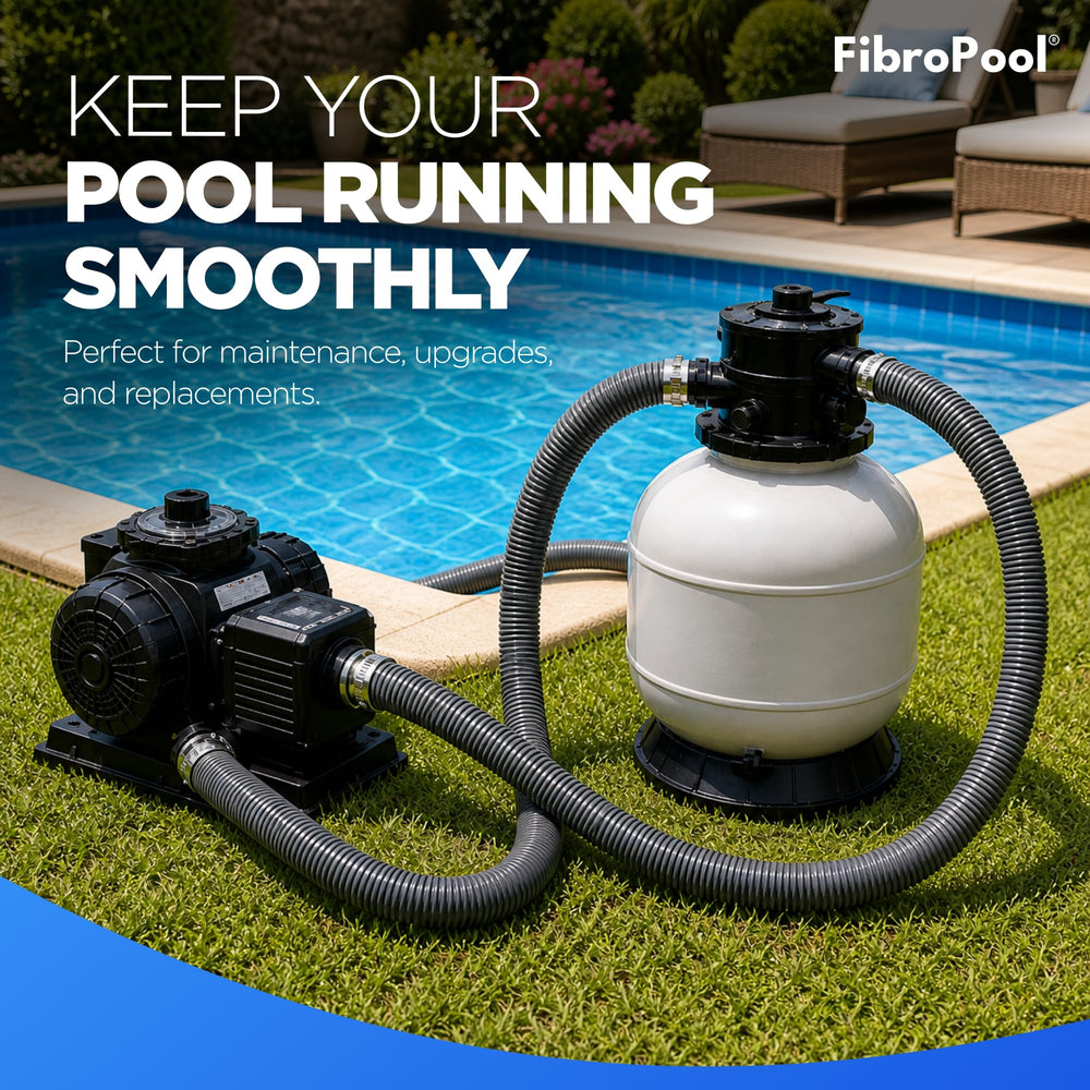 FibroPool kit contents laid out to show complete parts convenience benefit