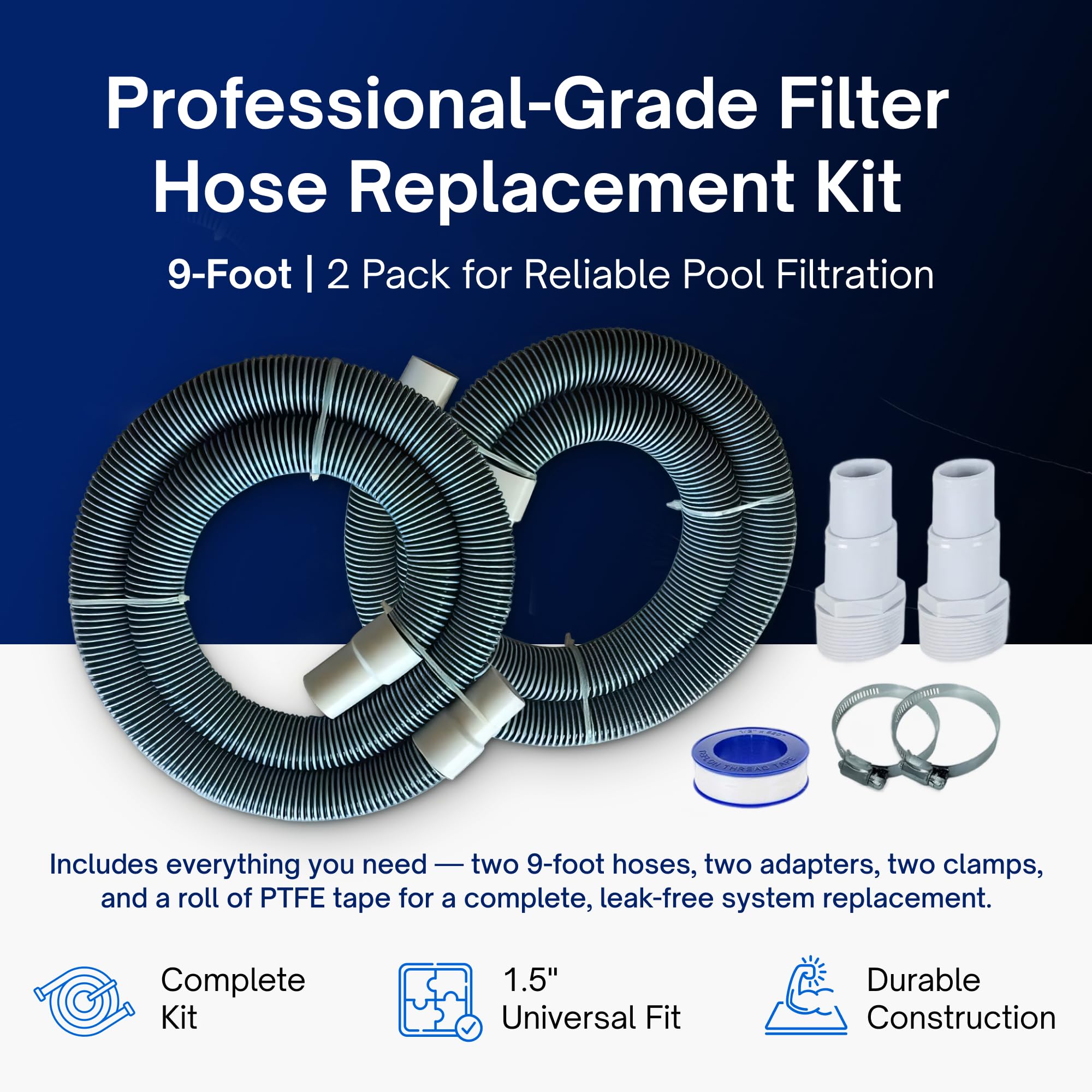 FibroPool reinforced hose cuff close-up showing durable connection protection